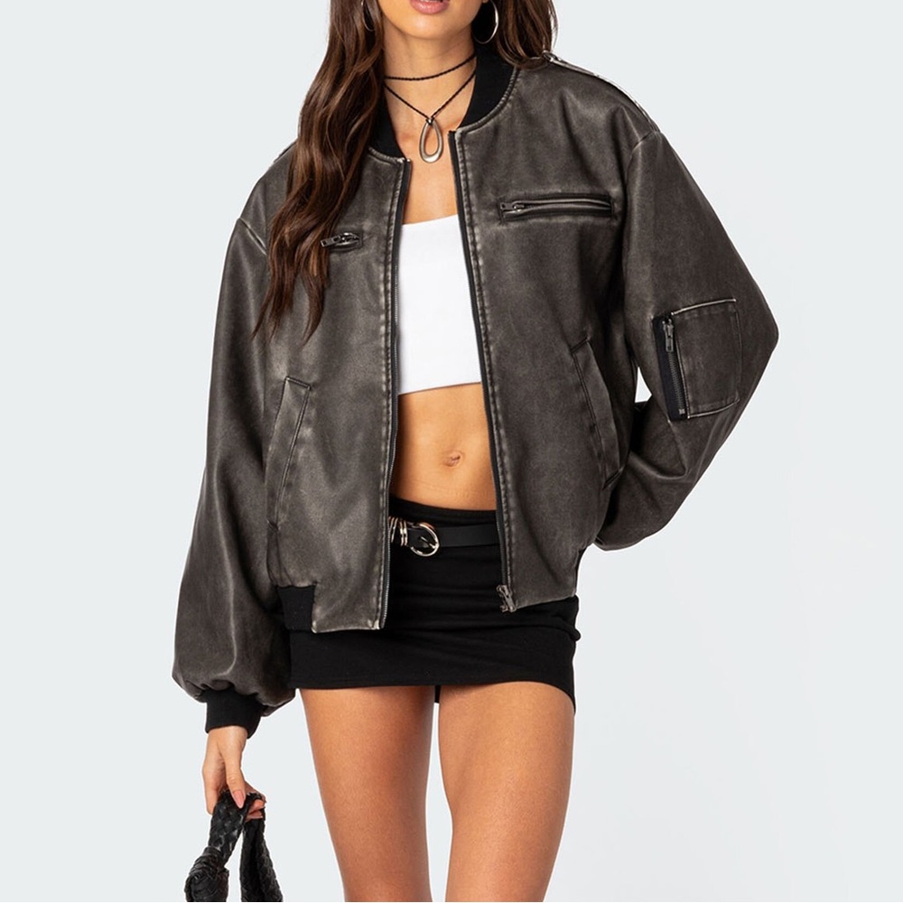 Edikted Charcoal Bomber Jacket